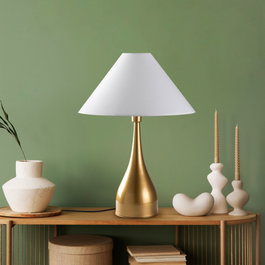 Opviq Luna - 15276 Lámpara de mesa Dorado y Blanco